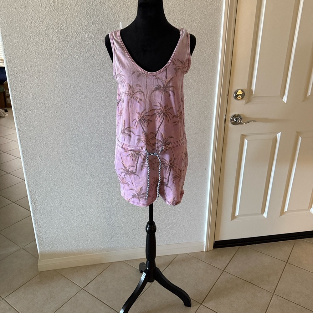 Pink Palm Tree Print  sundry romper